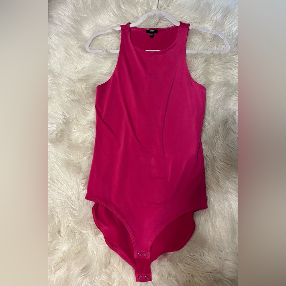 Express body contour tank bodysuit. Small, fuchsia. Never worn.